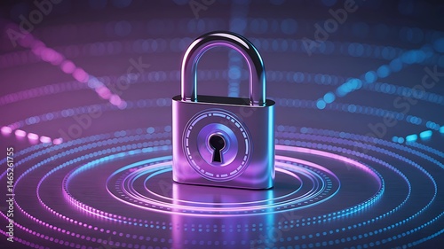 Cybersecurity Lock: Futuristic Data Protection Concept