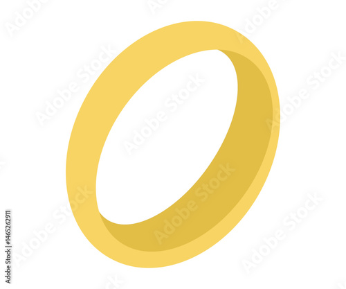 Golden Ring Icon Flat Design Vector Illustration