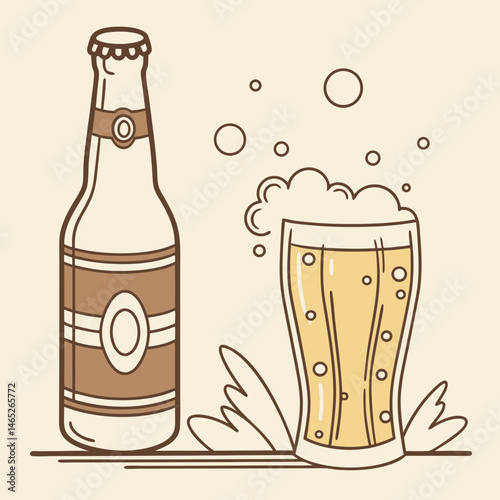 glass of beer with foam