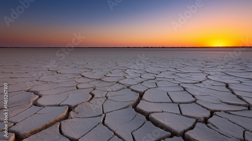 Obraz na płótnie Desolate beauty of an arid sunset landscape w salonie