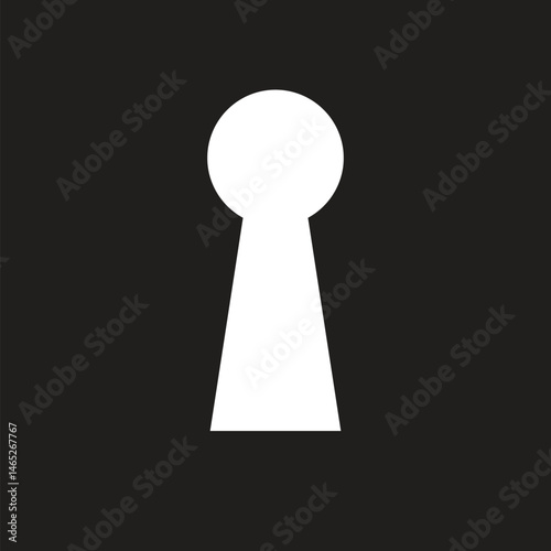 Keyhole on a black background. Vector illustration