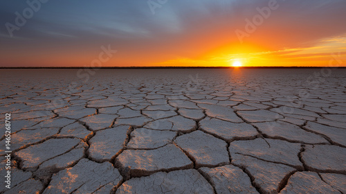 Desolate beauty of arid landscapes at sunset