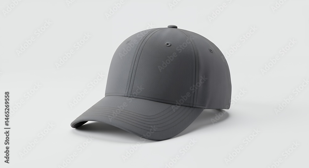 Fototapeta premium Gray baseball cap on white background
