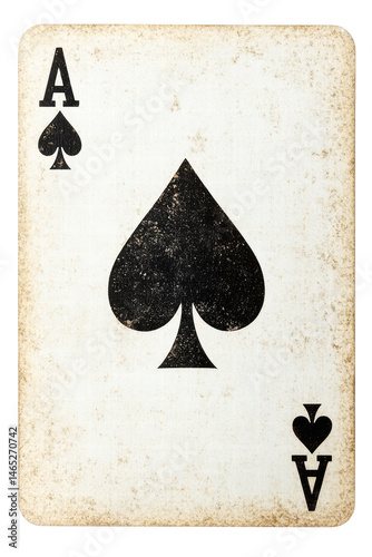 Isolated Ace of Spades Vintage Card