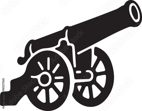 Cannon silhouette icon vector illustration 