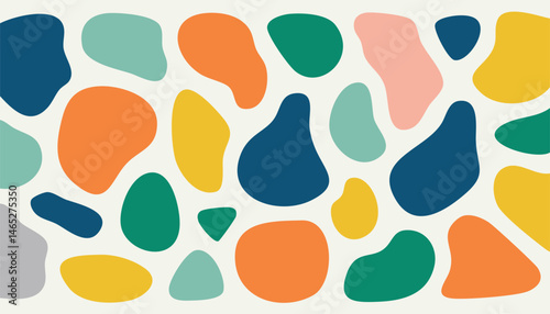 Modern Abstract Organic Shapes Pattern Editable