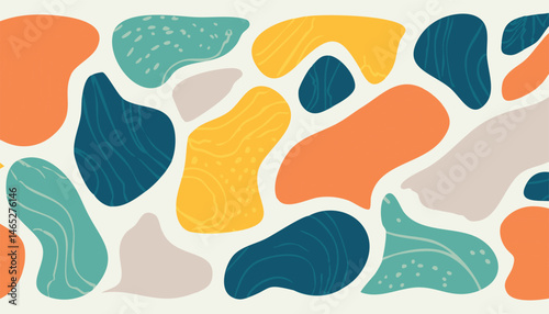Modern Abstract Organic Shapes Pattern Illustration