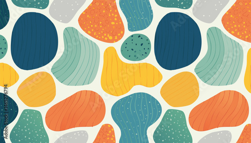 Modern Abstract Organic Shapes Pattern Pastel