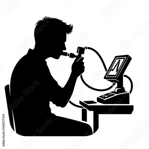 Scientist conducting research using computer
