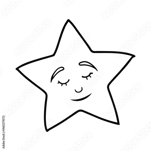 Peaceful Sleepy Floating Star Vector Illustration