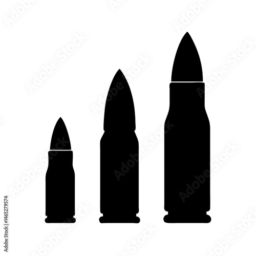 Explore different bullet types ammunition cartridges for firearms weapons and shooting sports illustration