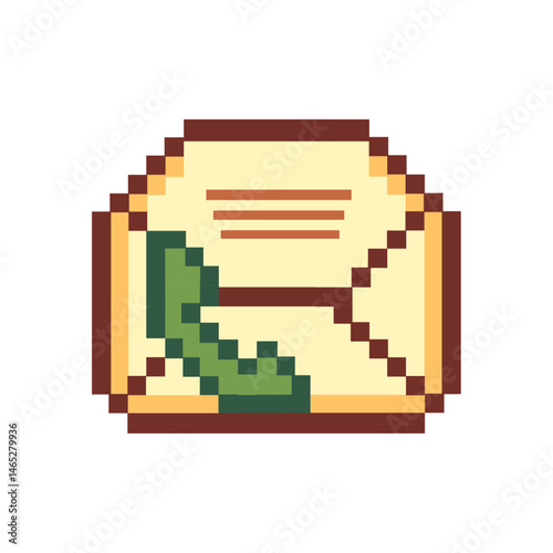 Pixel envelope with green phone handset