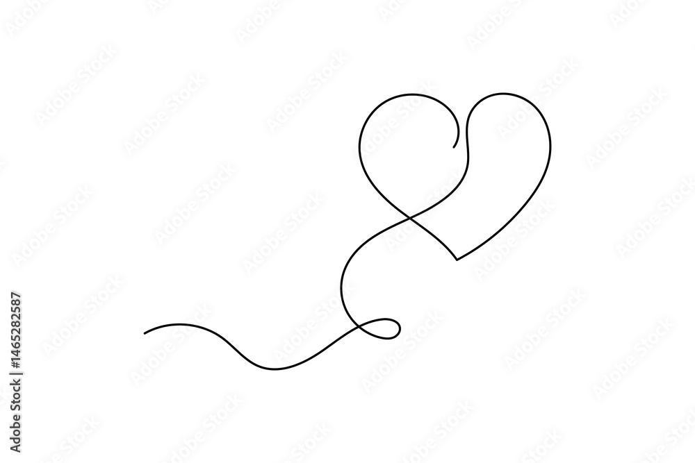 Heart shape minimalist one line art vector illustration Heart shape minimalist one line art vector illustration