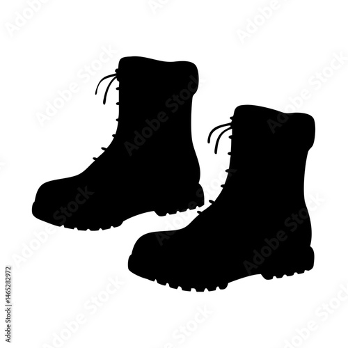 Silhouette of military boots combat boots work boots lace up boots hiking boots footwear apparel