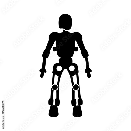 Silhouette robot android humanoid machine automation artificial intelligence design technology