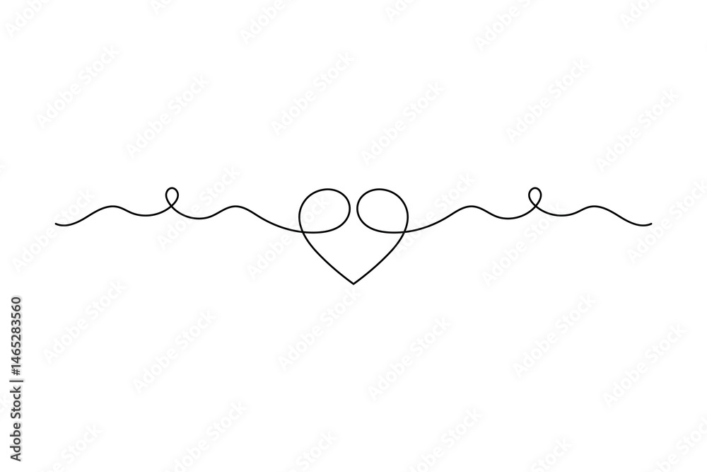 Heart shape minimalist one line art vector illustration Heart shape minimalist one line art vector illustration