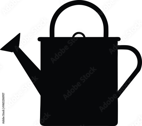 watering can silhouette vector, water can black symbol, Garden watering can clipart 