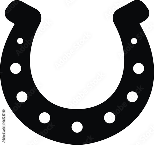 Horseshoe silhouette vector, Horse shoe icon design