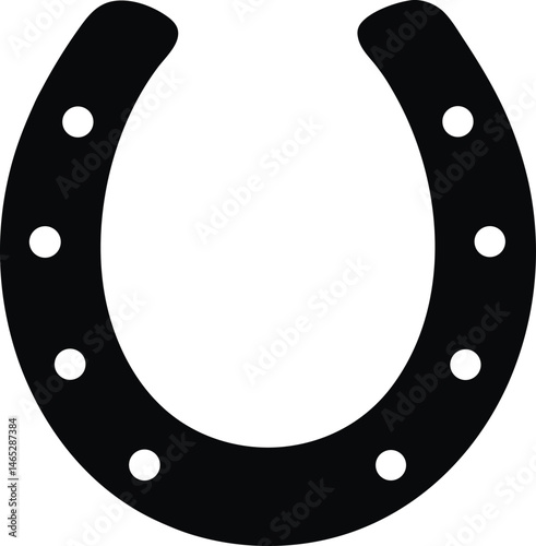 Horseshoe silhouette vector, Horse shoe icon design