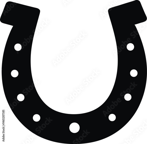 Horseshoe silhouette vector, Horse shoe icon design