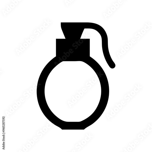 Illustration of a black grenade bomb war weapon explosive military danger attack symbol icon clip art