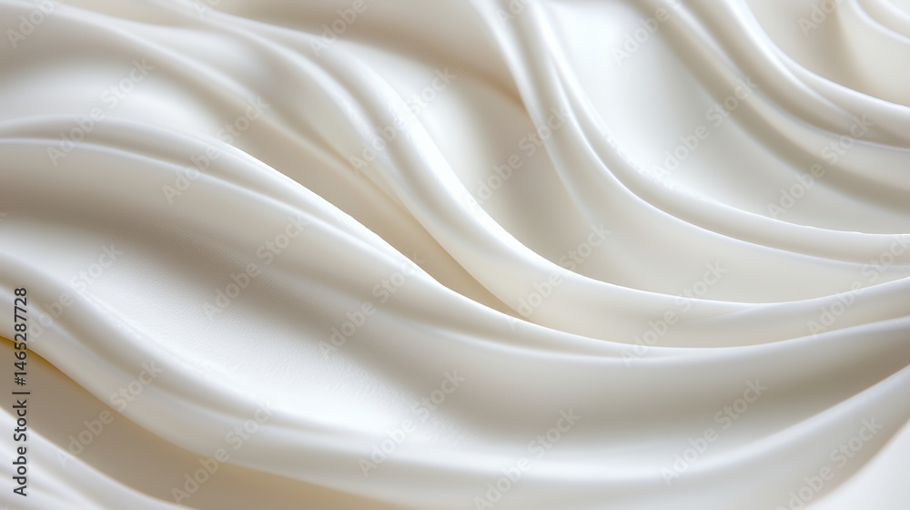 Fototapeta premium Flowing White Fabric with Elegant Wavy Silk Texture Backdrop