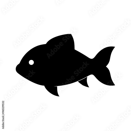 Fish silhouette vector illustration aquatic animal ocean sea life swimming wildlife nature design graphic art
