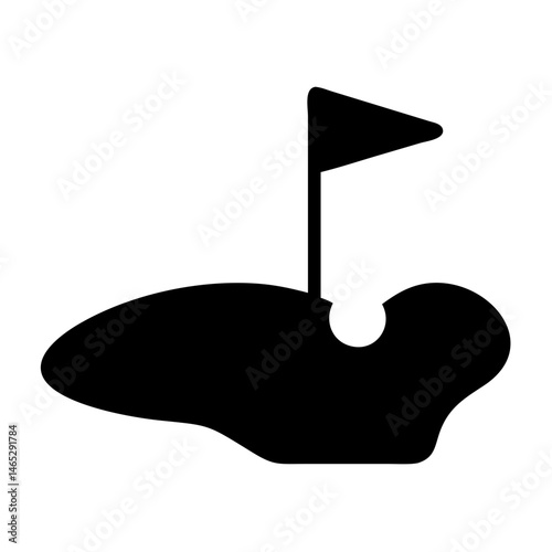 Golf course golf ball golf flag golf game golf sport golfing recreation outdoor activity icon vector