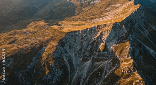 Wallpaper Mural Aerial View of Rocky Mountain Range at Sunset Torontodigital.ca