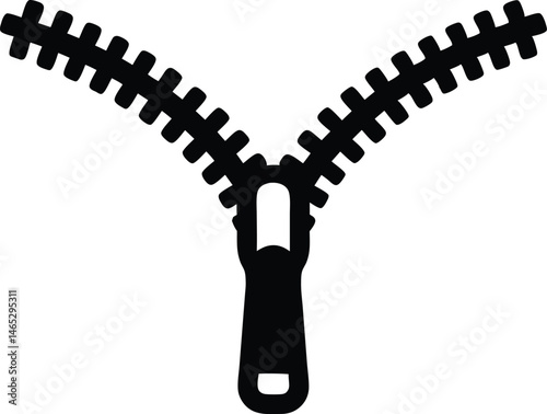 zipper black silhouette vector illustration, zipper  icon, zipper isolated, zipper symbol