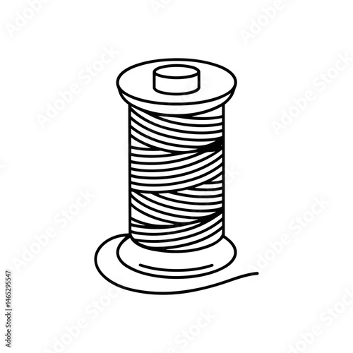 Threads of Creation: A simple yet elegant illustration of a spool of thread, representing the essence of sewing and craft, perfect for design concepts and creative projects.