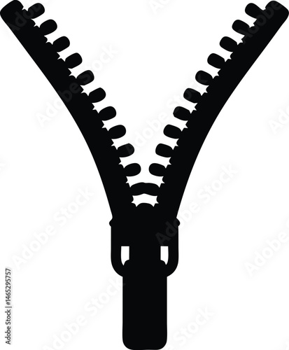 zipper black silhouette vector illustration, zipper  icon, zipper isolated, zipper symbol