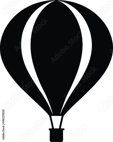 hot air balloon silhouette vector, air balloon icon vector symbol