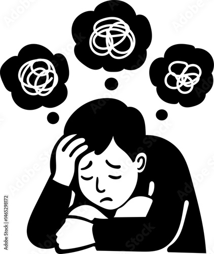 Vector illustrations of mental health issues including depression, anxiety, masking emotions, and recovery. Ideal for awareness, therapy, or psychological topics.