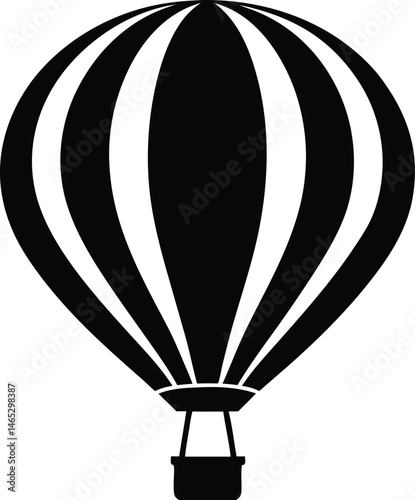 hot air balloon silhouette vector, air balloon icon vector symbol