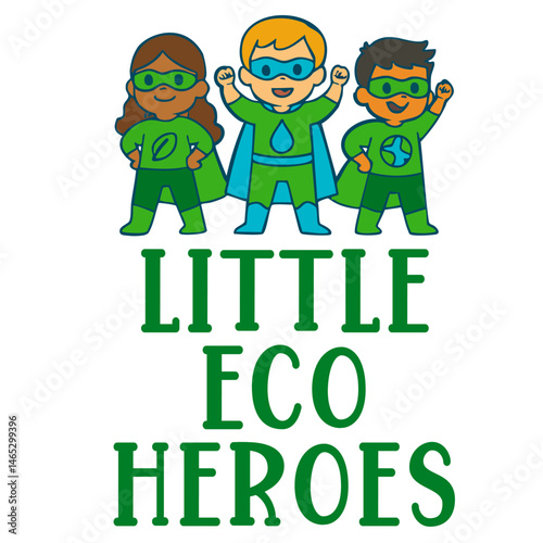 Little Eco Heroes Kids T-Shirt – Sustainable Superhero Tee for Eco-Friendly Children