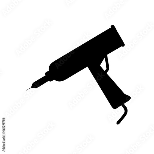 Illustration of glue gun hot melt adhesive applicator tool for crafting and diy projects design