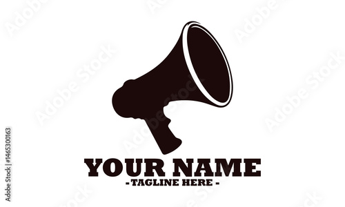 Stylized megaphone illustration vector icon and megaphone icon isolated on white background logo design