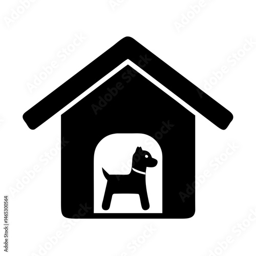 Dog house vector illustration pet shelter home animal house kennel canine doggy puppy icon design
