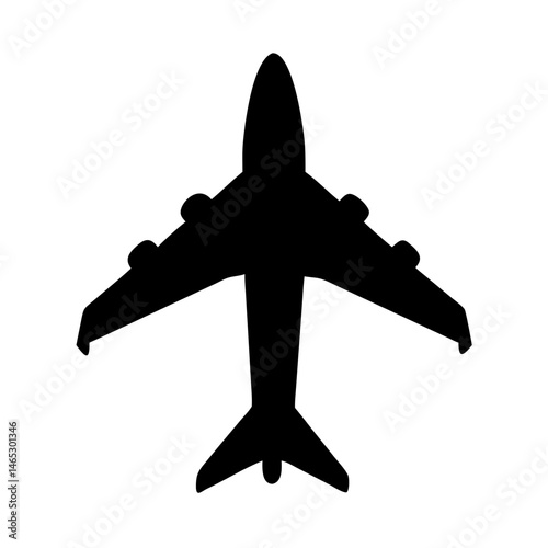 Airplane aircraft aviation plane flying travel transportation silhouette jet airliner design vector