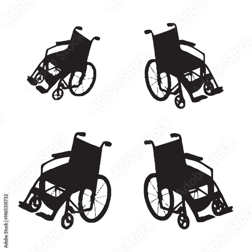 Wheelchair Vector Illustration Set – Accessible Mobility Icons for Medical, Disability, and Healthcare Designs