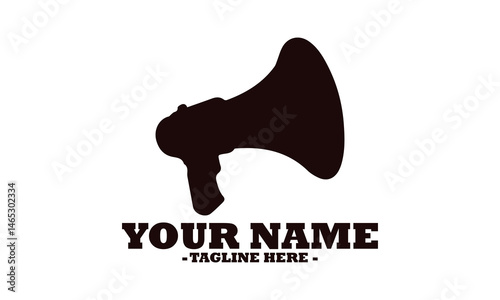 Stylized megaphone illustration vector icon and megaphone icon isolated on white background logo design
