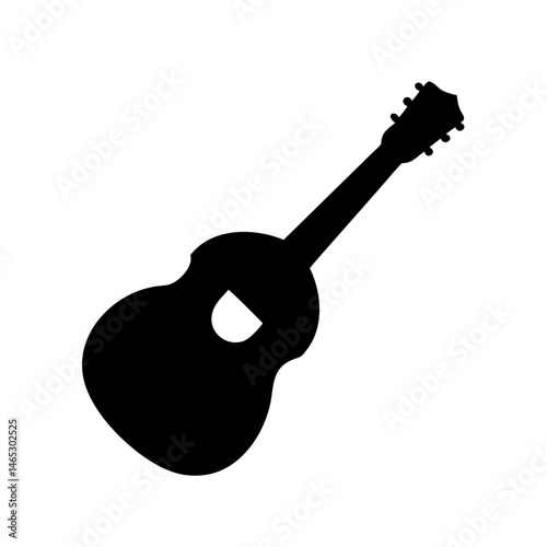 Acoustic guitar silhouette musical instrument stringed guitar folk guitar classic guitar design vector
