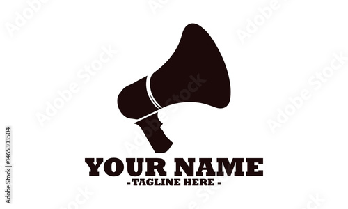 Stylized megaphone illustration vector icon and megaphone icon isolated on white background logo design
