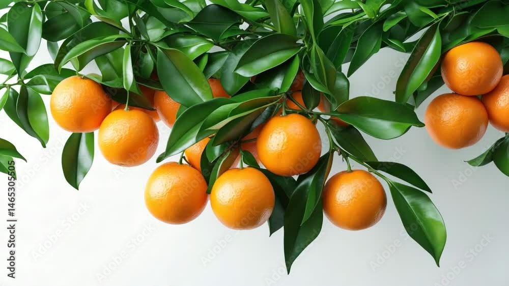 Branch adorned with oranges forming a border. Branch adorned with oranges forming a border.