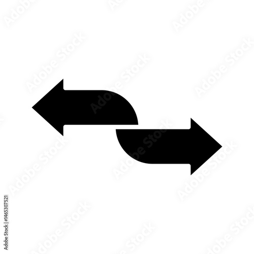 Transfer arrow line icon in vector style. Represents data transfer, exchange, or movement between devices or systems. Perfect for technology apps, data management platforms, file sharing, and transfer