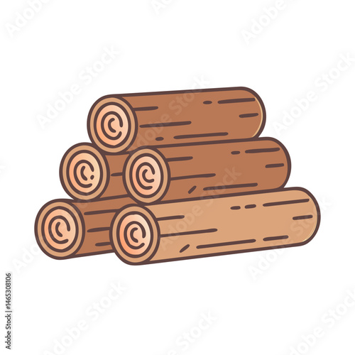 Illustration of firewood logs woodpile stack lumber timber fuel logs firewood illustration