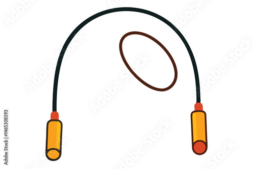 Illustration of a jump rope for fitness with black cord and handles