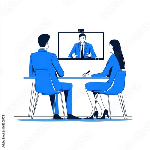 Business meeting video conference online call team