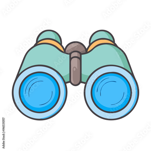 Illustration of binoculars for exploration discovery and adventure optical instrument for viewing distant objects